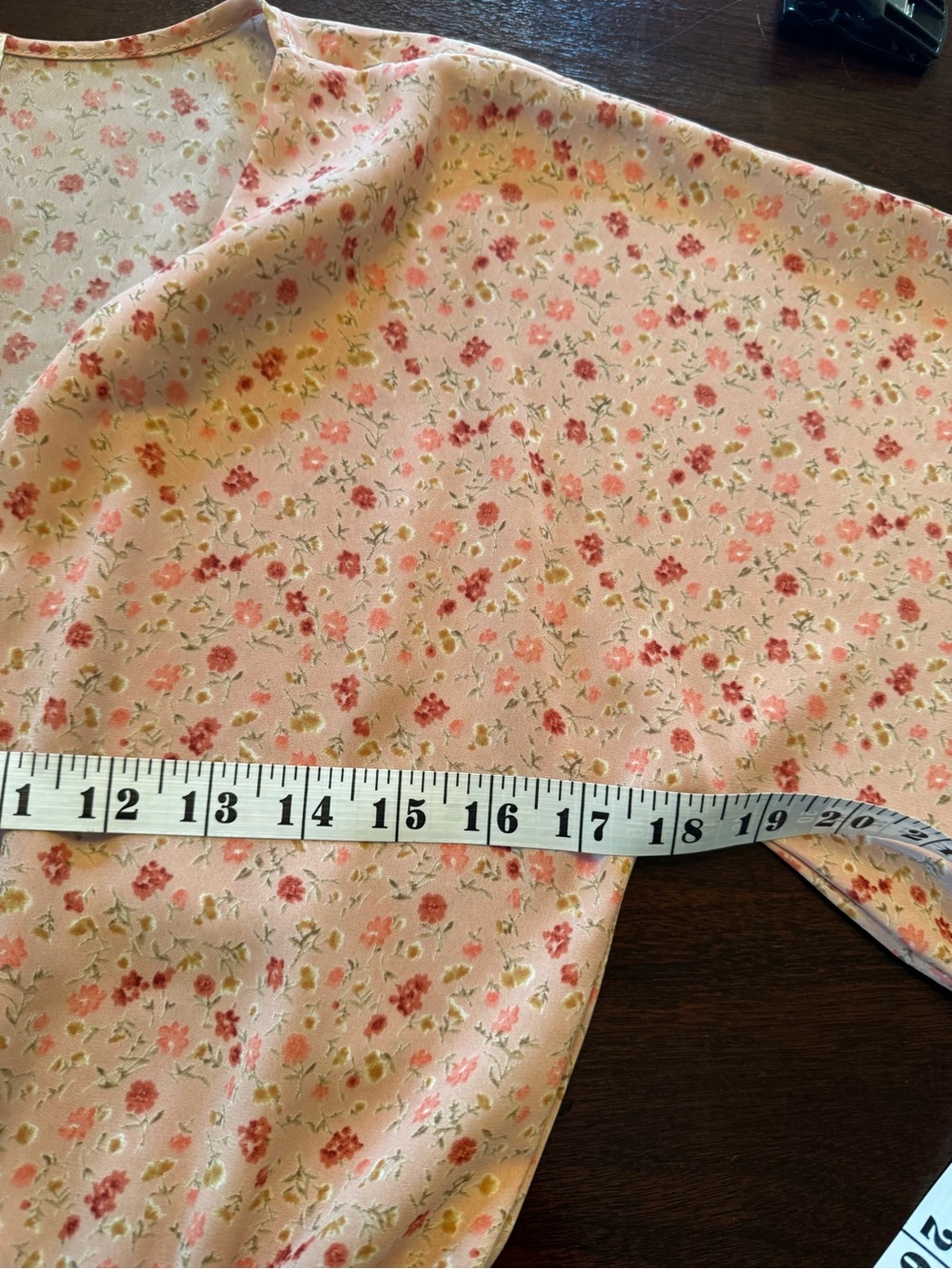 Sienna Sky Peach Floral V-Neck Peplum Blouse - Picture 4 of 6